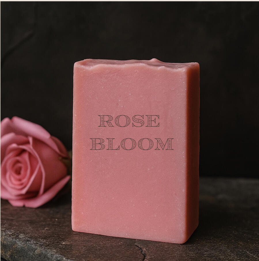 Rose Bloom Soap Real Rose Scented Blush-toned bar infused with soft rose clay and floral detail
