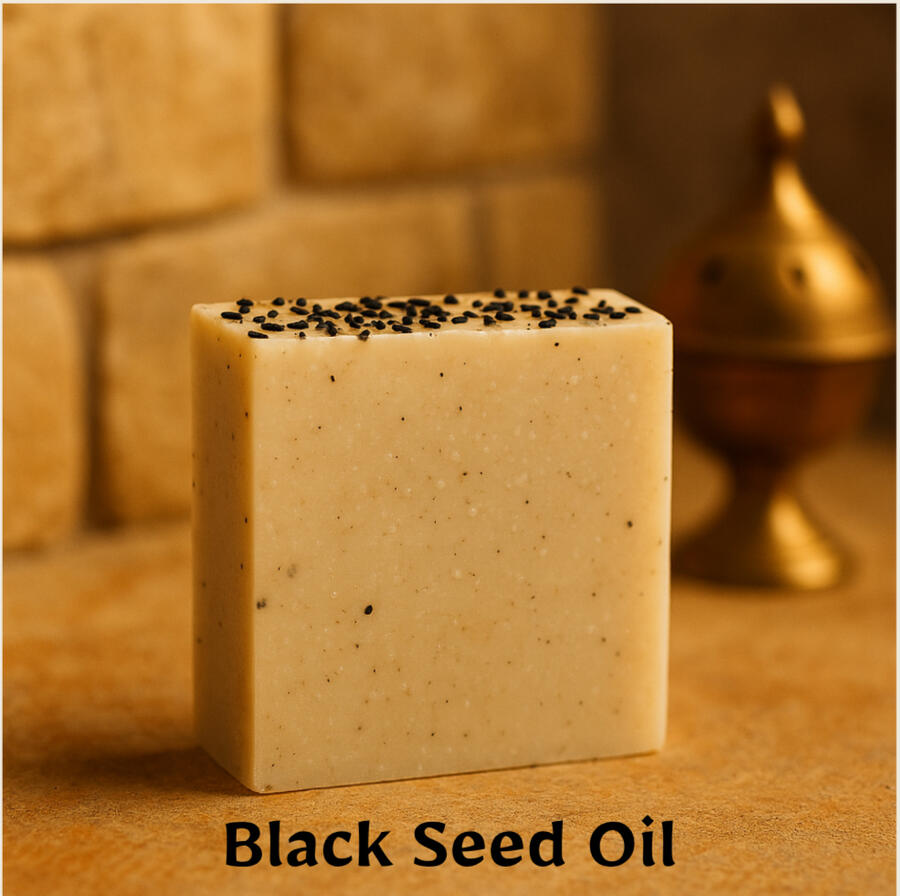 Shifa Black Seed Oil Earthy, amber bar infused with black seed oil and healing intent